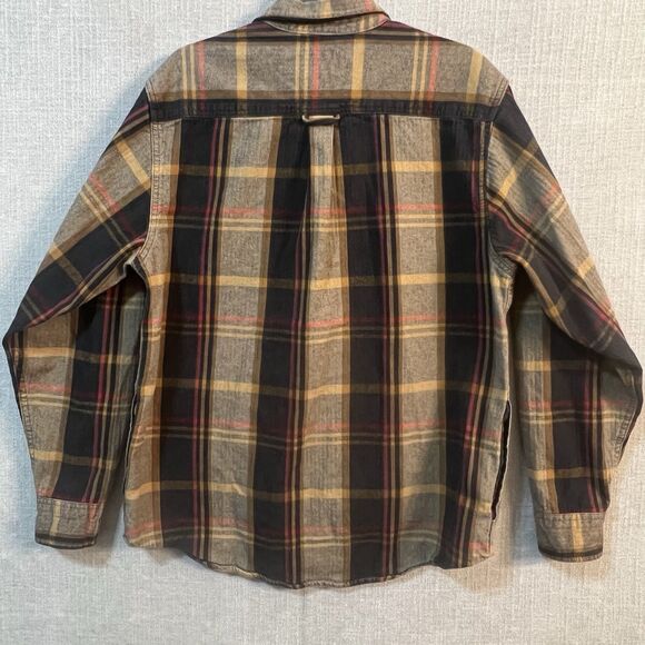 Orvis Mens Heavyweight Flannel Shirt Jacket, Large Hidden Pockets Plaid Shacket - Picture 11 of 11